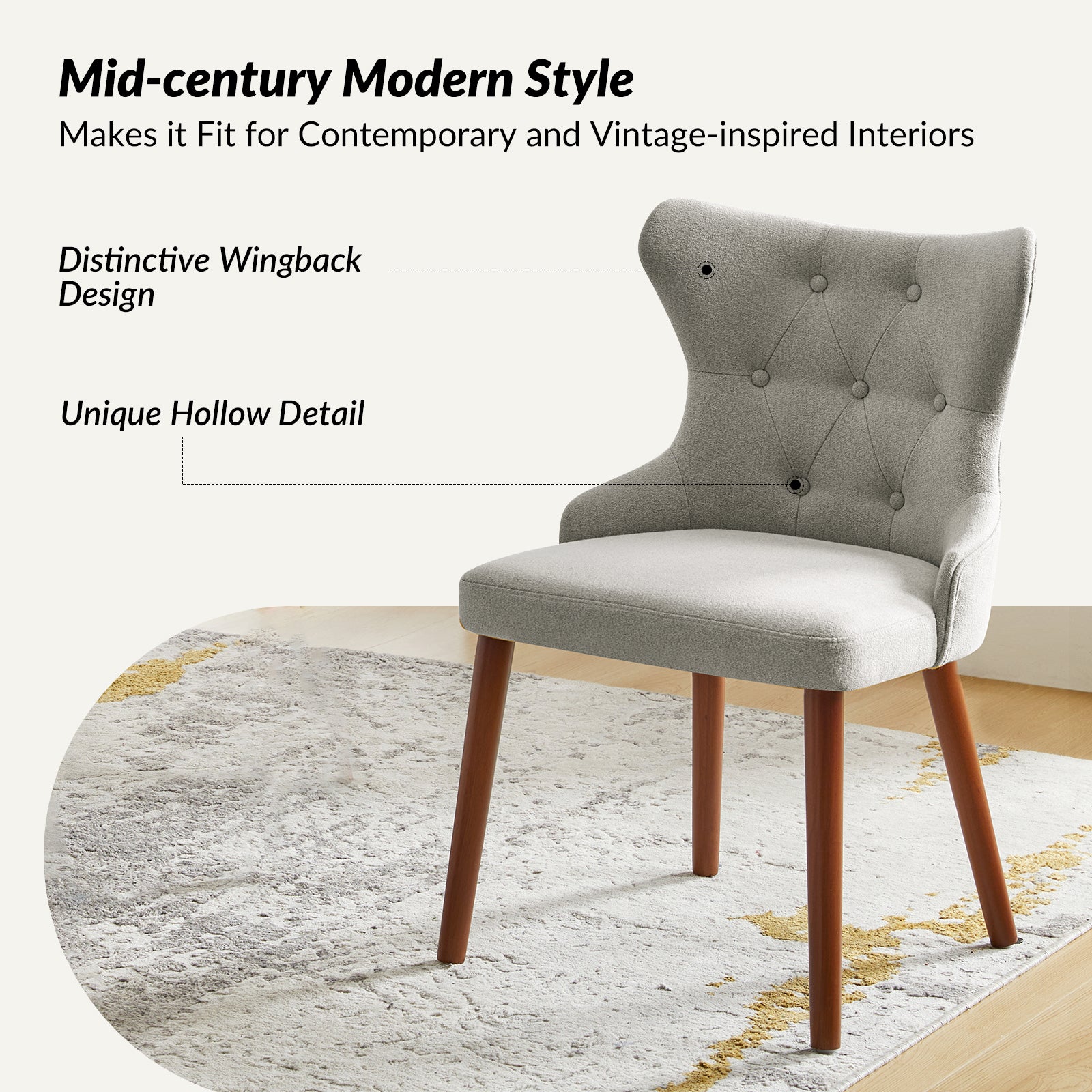 Carlota Mid-century Modern Dining Chair with Anti-water Fabric (Set of 4)