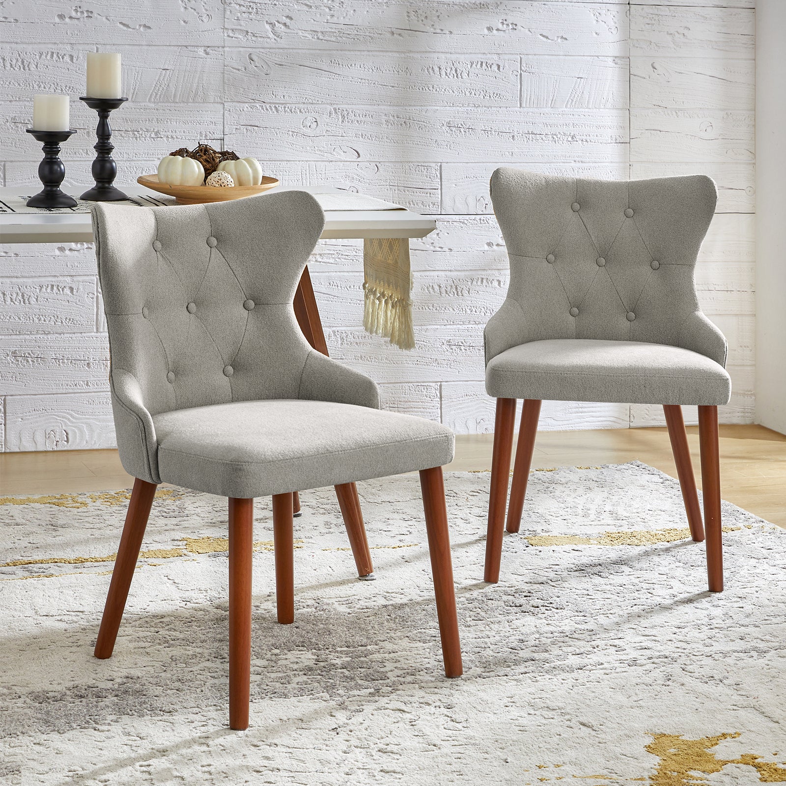 Carlota Mid-century Modern Dining Chair with Anti-water Fabric (Set of 2/4)