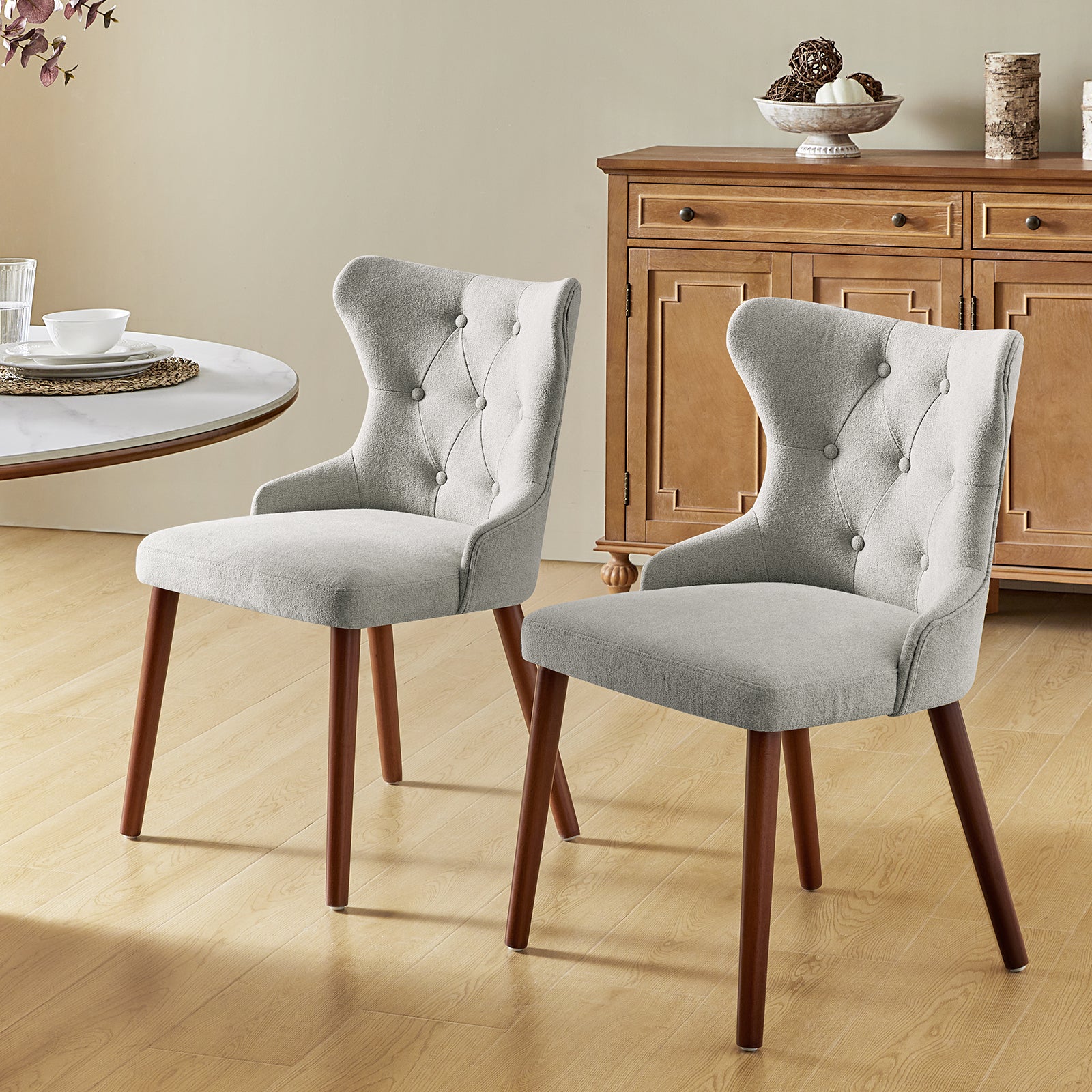 Carlota Mid-century Modern Dining Chair with Anti-water Fabric (Set of 2/4)