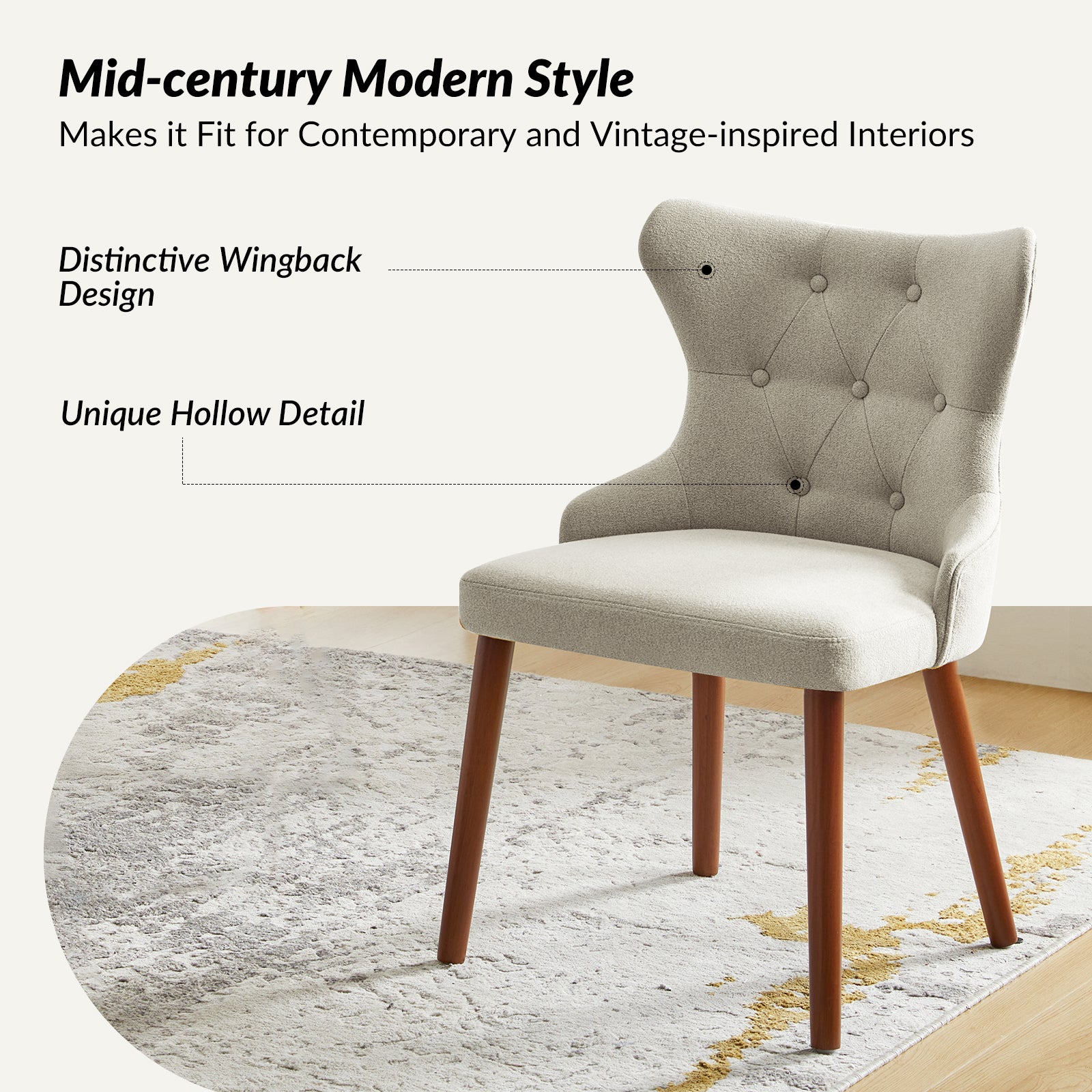 Carlota Mid-century Modern Dining Chair with Anti-water Fabric (Set of 4)