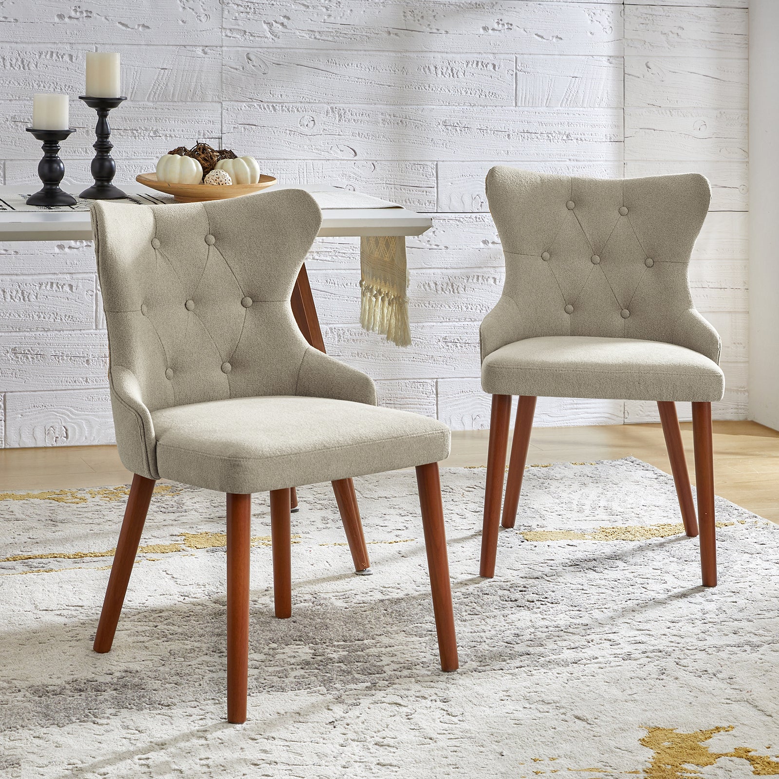 Carlota Mid-century Modern Dining Chair with Anti-water Fabric (Set of 2/4)