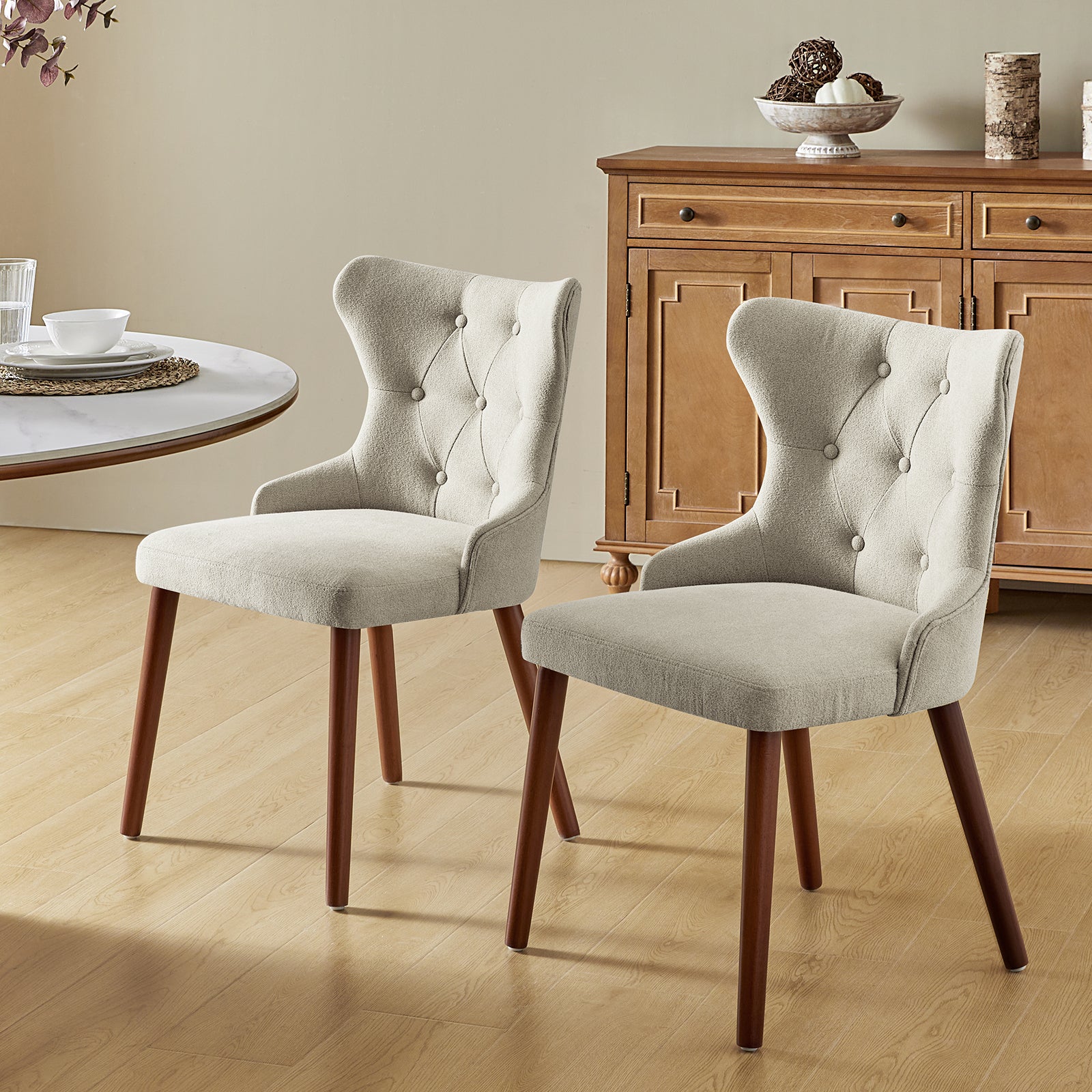 Carlota Mid-century Modern Dining Chair with Anti-water Fabric (Set of 2/4)