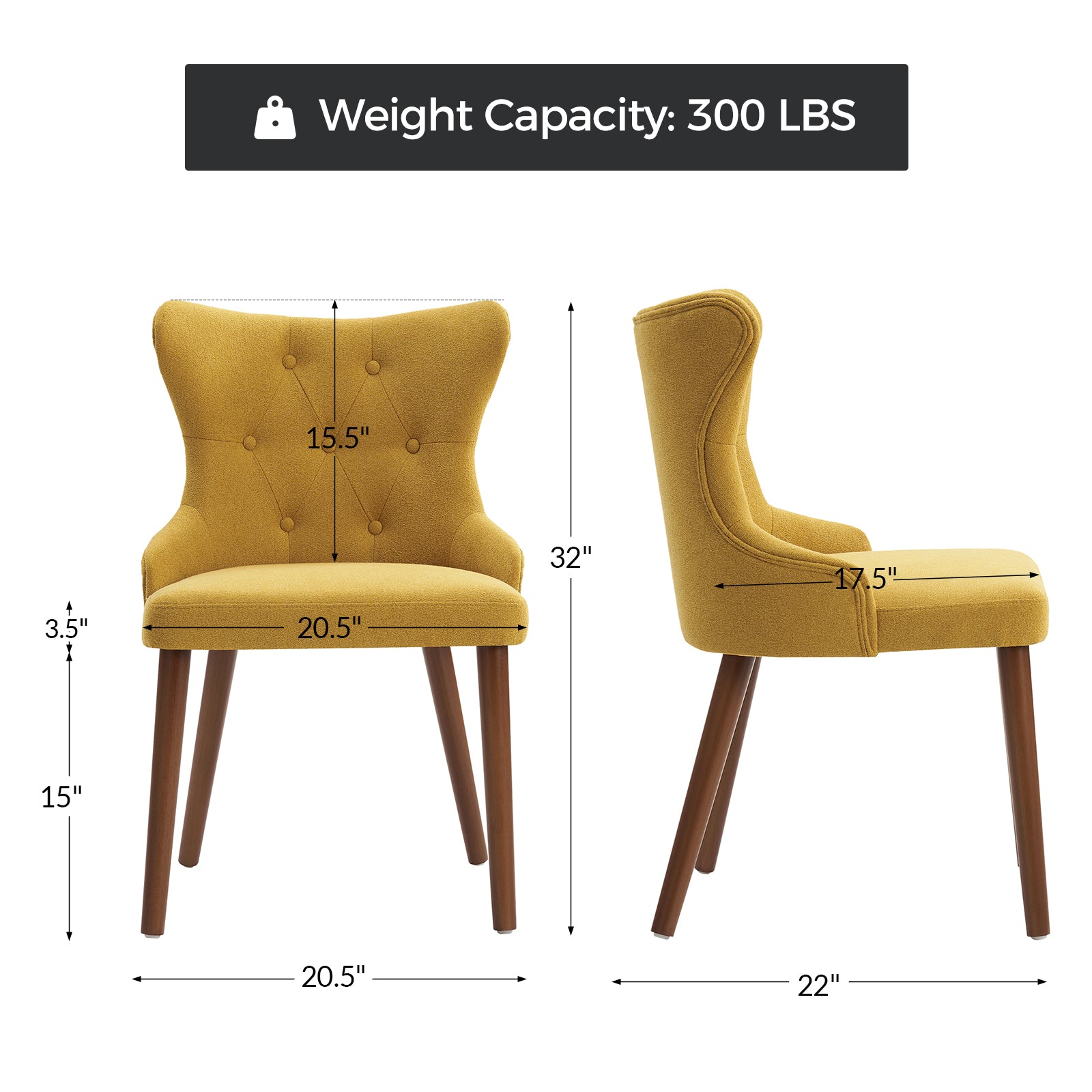 Carlota Mid-century Modern Dining Chair with Anti-water Fabric (Set of 2/4)