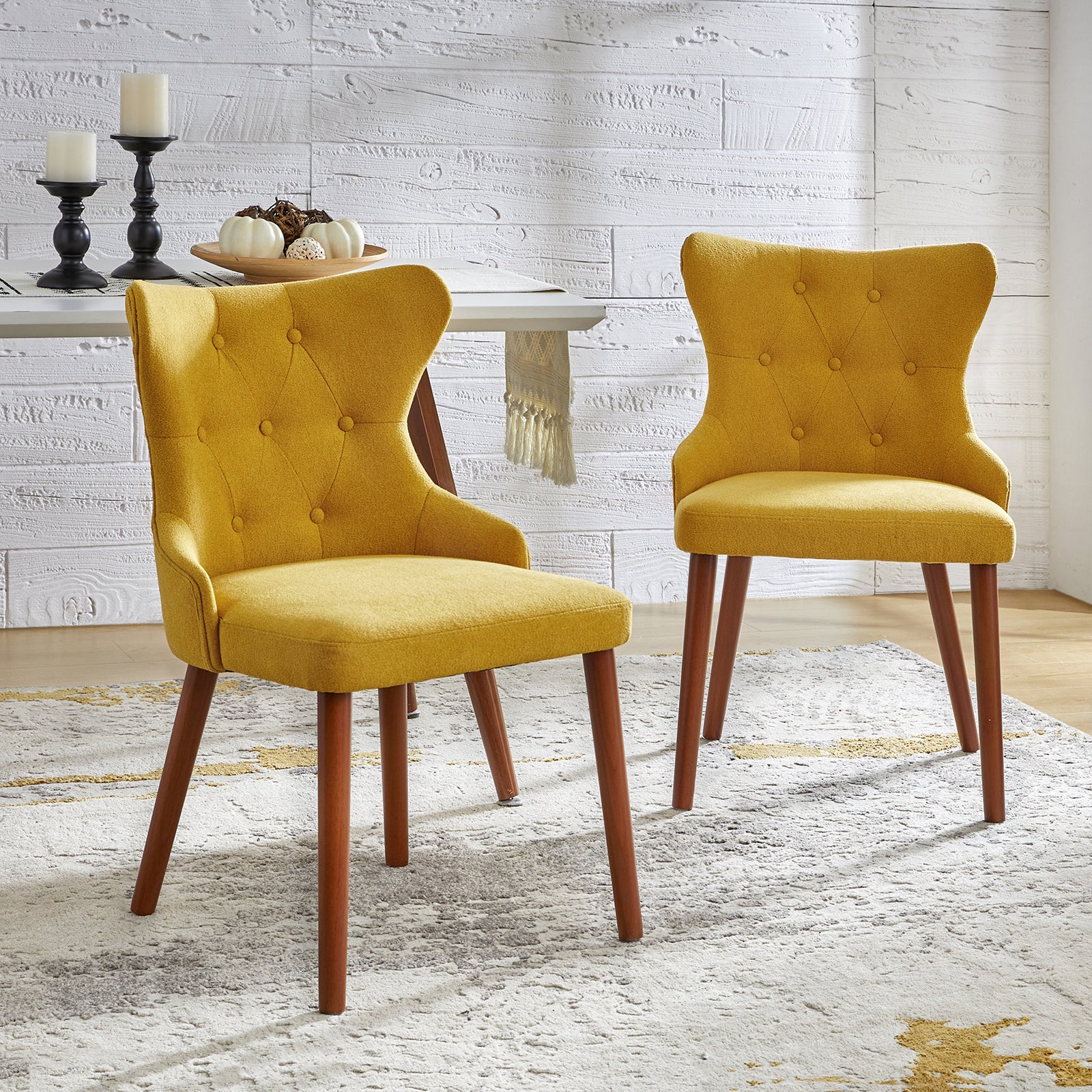 Carlota Mid-century Modern Dining Chair with Anti-water Fabric (Set of 2/4)