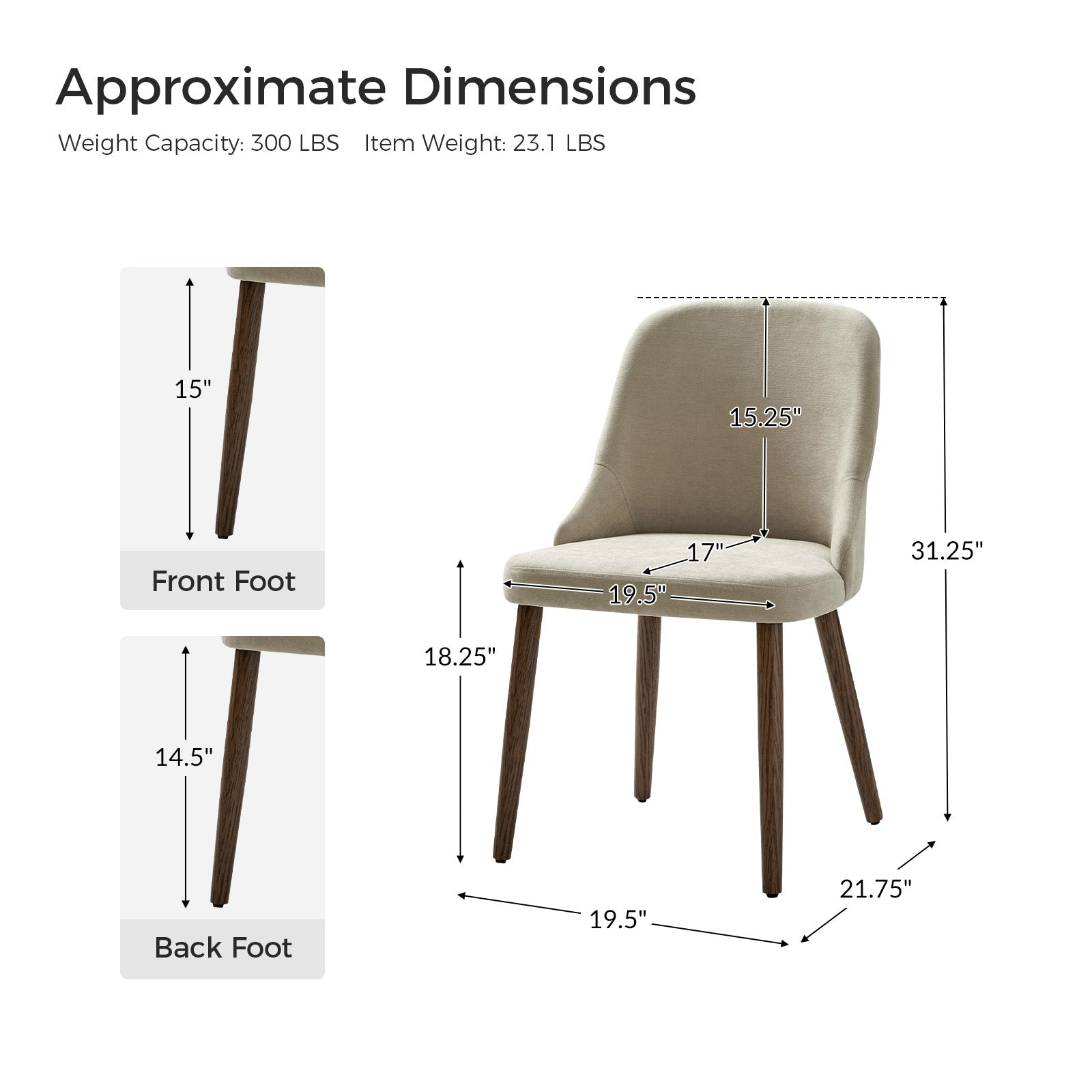 Andrea Versatile Ergonomic Dining Chair for Modern Spaces (Set of 2)