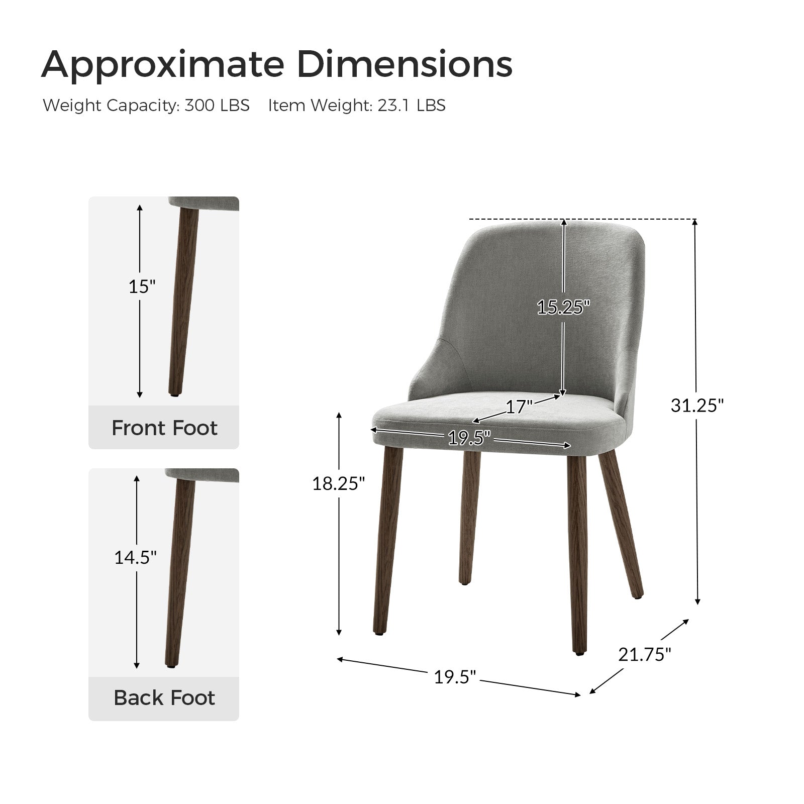 Andrea Versatile Ergonomic Dining Chair for Modern Spaces (Set of 2)