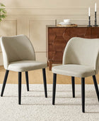 Diana Solid Wooden Tapered Legs Dining Chair Set of 2