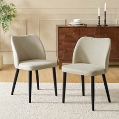 Diana Solid Wooden Tapered Legs Dining Chair Set of 2