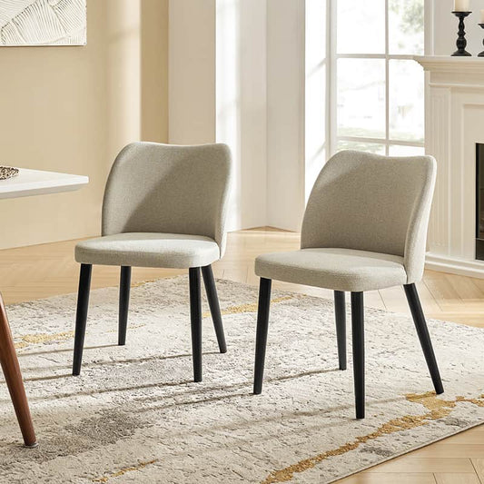 Diana Solid Wooden Tapered Legs Dining Chair Set of 2