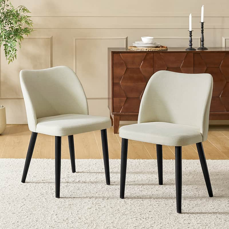 Diana Solid Wooden Tapered Legs Dining Chair Set of 2