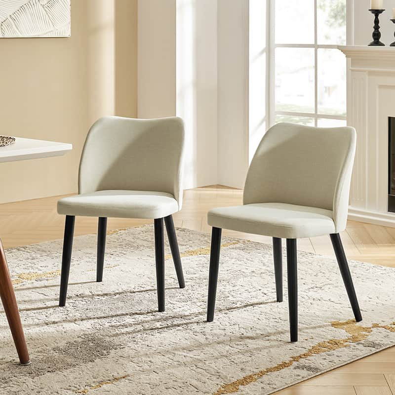 Diana Solid Wooden Tapered Legs Dining Chair Set of 2