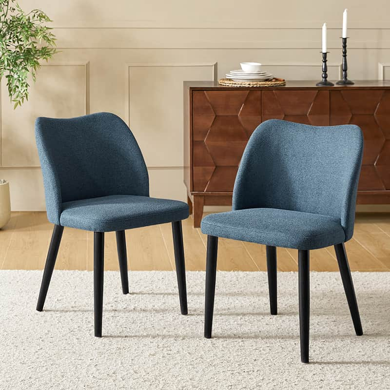 Diana Solid Wooden Tapered Legs Dining Chair Set of 2