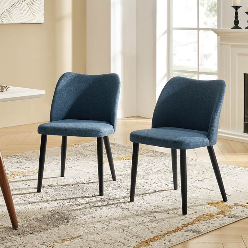 Diana Solid Wooden Tapered Legs Dining Chair Set of 2