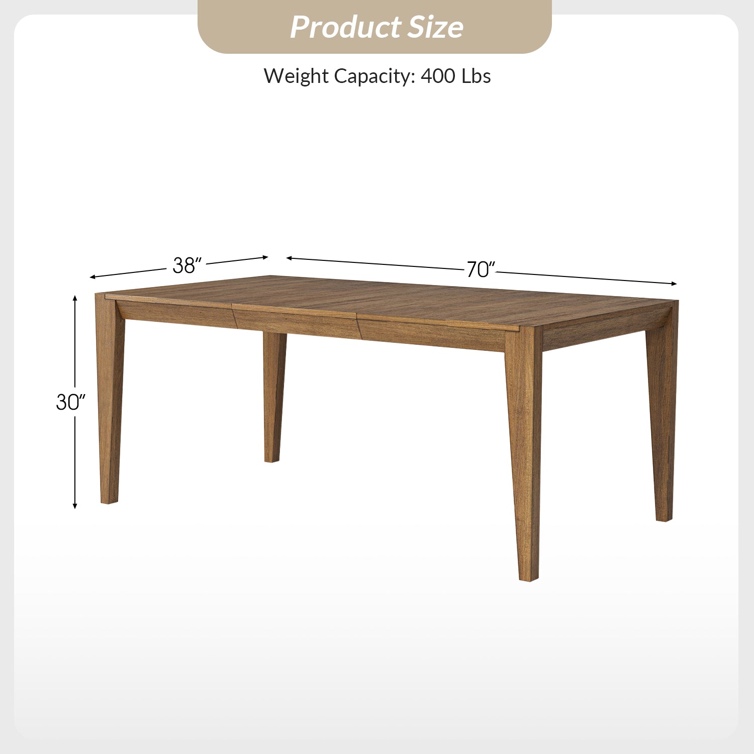 Eulalia Mid-Century Modern Solid Wood Expandable Dining Table