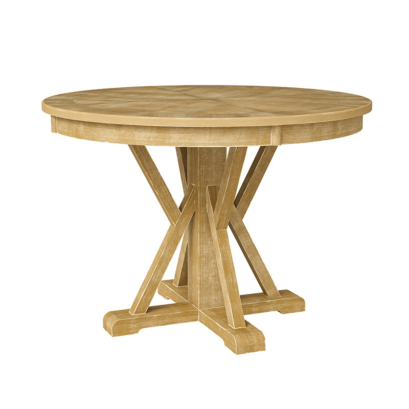 Filipa Rustic Farmhouse Solid Wood Round Dining Table