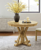 Filipa Rustic Farmhouse Solid Wood Round Dining Table