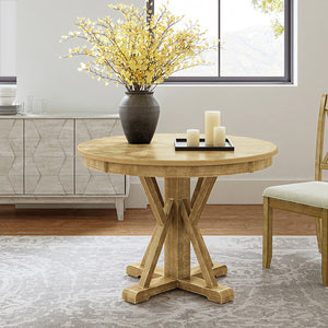 Filipa Rustic Farmhouse Solid Wood Round Dining Table