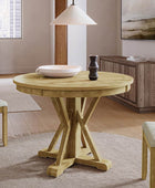 Filipa Rustic Farmhouse Solid Wood Round Dining Table