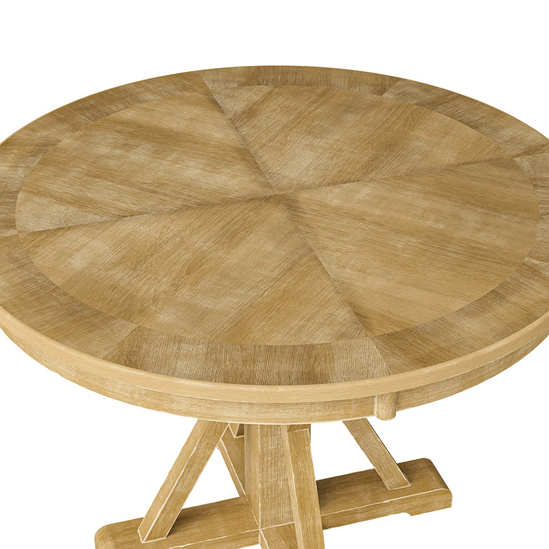 Filipa Rustic Farmhouse Solid Wood Round Dining Table