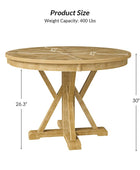 Filipa Rustic Farmhouse Solid Wood Round Dining Table