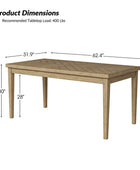 Nora Classic Style Solid Wood Legs Dining Table