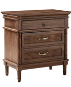 Emilio 3-Drawer Solid Wood Nightstand with USB Charging Port