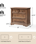 Monica 4-Drawer Solid Wood Nightstand with Built-in USB Ports