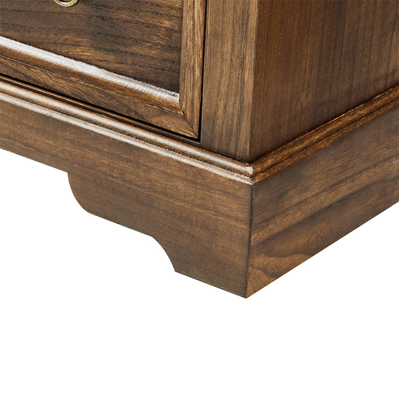 Monica 4-Drawer Solid Wood Nightstand with Built-in USB Ports