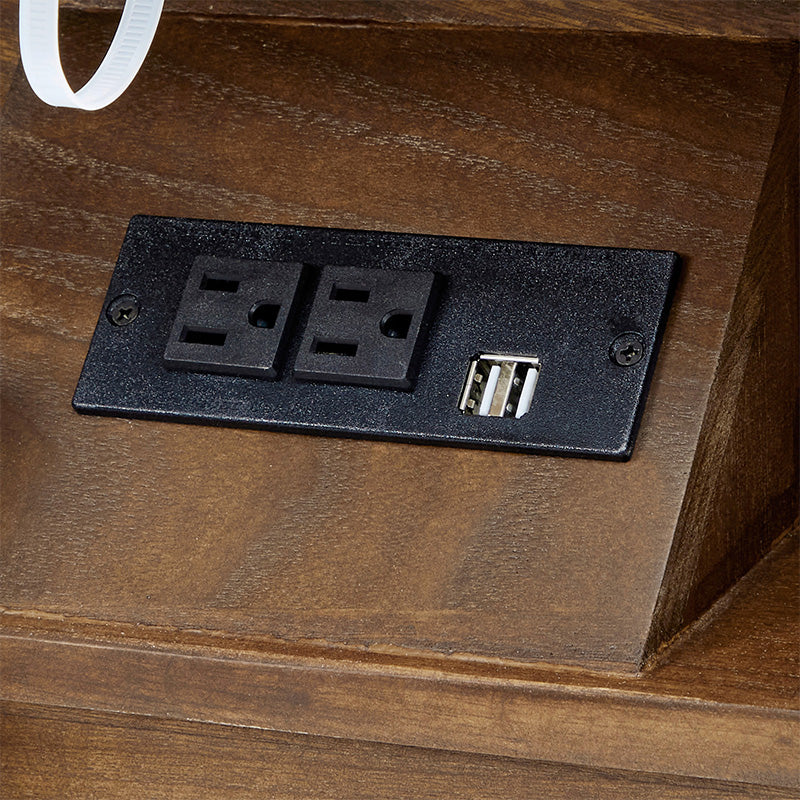 Monica 4-Drawer Solid Wood Nightstand with Built-in USB Ports