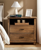 Miriam 2-Drawer Solid Wood Nightstand with Built-in USB Ports