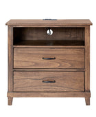 Miriam 2-Drawer Solid Wood Nightstand with Built-in USB Ports