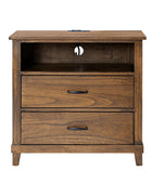 Miriam 2-Drawer Solid Wood Nightstand with Built-in USB Ports