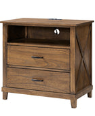 Miriam 2-Drawer Solid Wood Nightstand with Built-in USB Ports