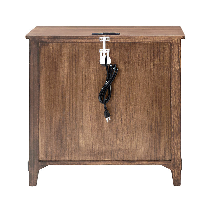 Miriam 2-Drawer Solid Wood Nightstand with Built-in USB Ports