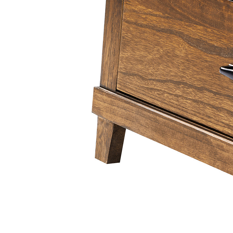 Miriam 2-Drawer Solid Wood Nightstand with Built-in USB Ports