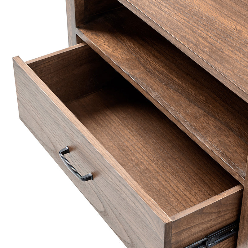 Miriam 2-Drawer Solid Wood Nightstand with Built-in USB Ports