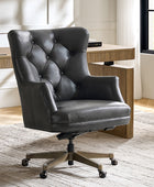 Adrian Hand-Rubbed Oil-Wax Leather Wingback Office Chair