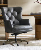 Adrian Hand-Rubbed Oil-Wax Leather Wingback Office Chair