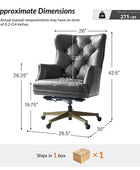 Adrian Hand-Rubbed Oil-Wax Leather Wingback Office Chair