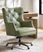 Adrian Hand-Rubbed Oil-Wax Leather Wingback Office Chair