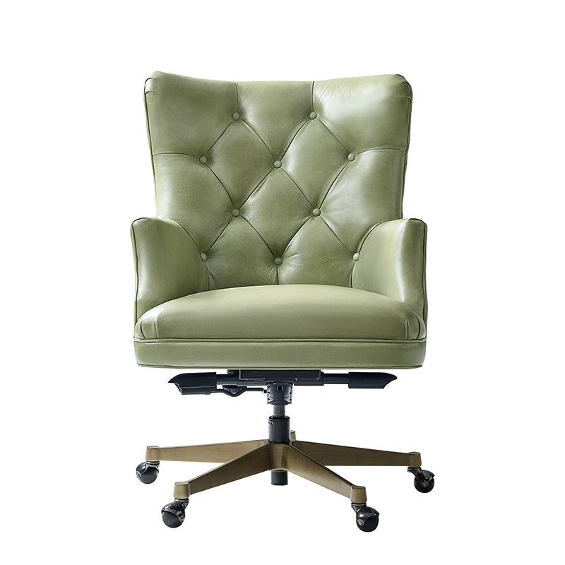 Adrian Hand-Rubbed Oil-Wax Leather Wingback Office Chair