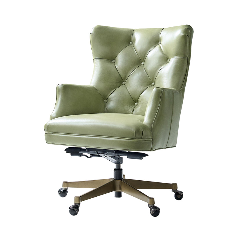 Adrian Hand-Rubbed Oil-Wax Leather Wingback Office Chair