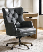 Adrian Hand-Rubbed Oil-Wax Leather Wingback Office Chair