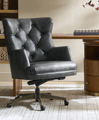 Adrian Hand-Rubbed Oil-Wax Leather Wingback Office Chair