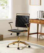 Amalia Modern Rattan Weaving Backrest Swivel Office Chair