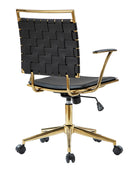 Amalia Modern Rattan Weaving Backrest Swivel Office Chair