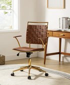 Amalia Modern Rattan Weaving Backrest Swivel Office Chair