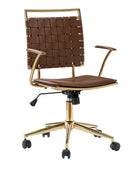 Amalia Modern Rattan Weaving Backrest Swivel Office Chair