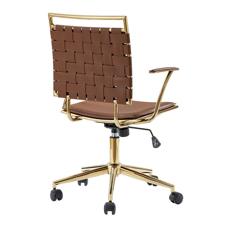 Amalia Modern Rattan Weaving Backrest Swivel Office Chair