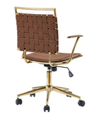 Amalia Modern Rattan Weaving Backrest Swivel Office Chair